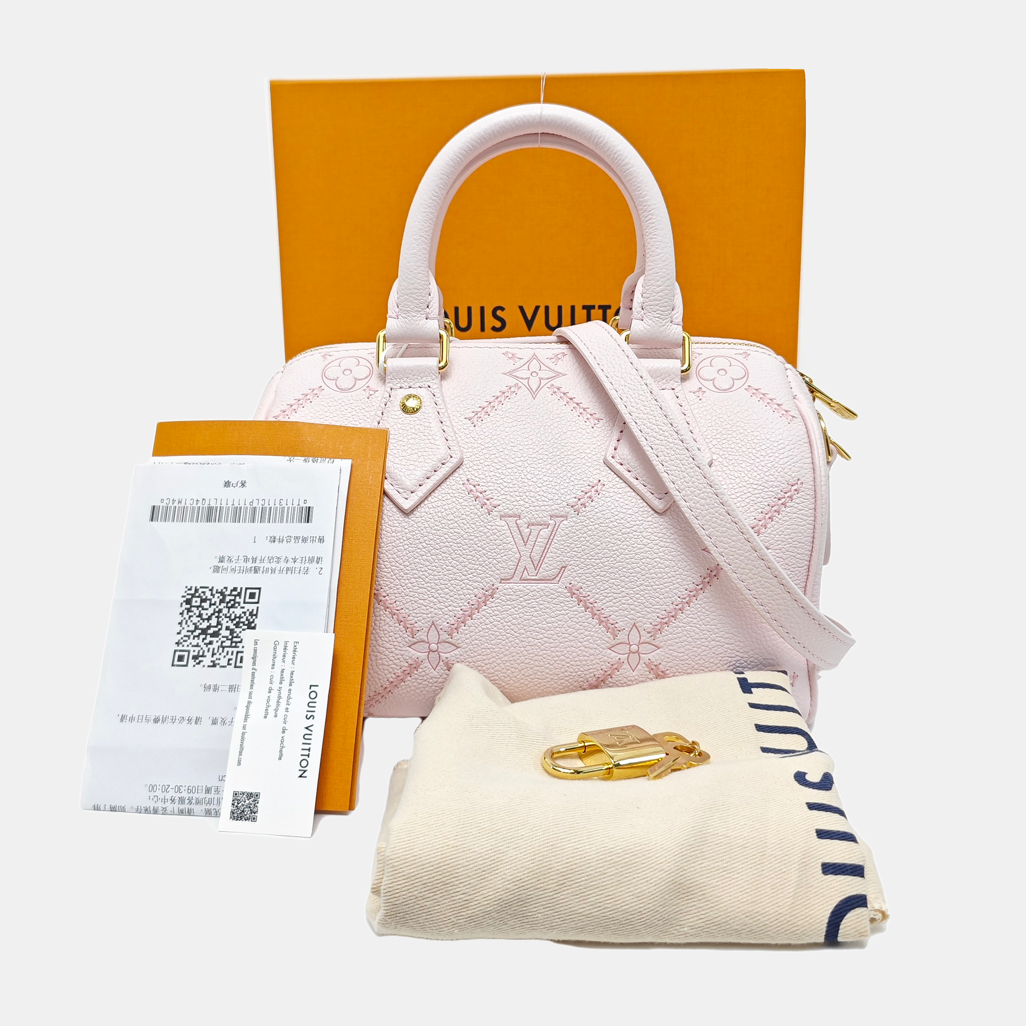 SPEEDY 20 Monogram Calfskin Pink