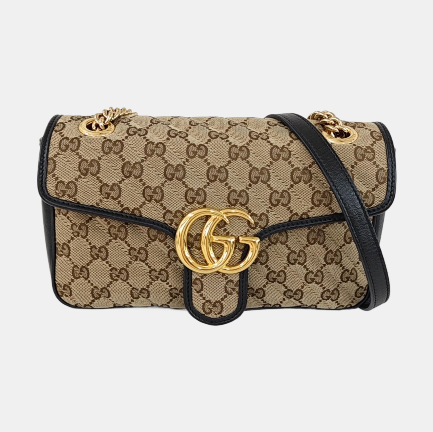 GG Marmont Medium Quilted Canvas Brown