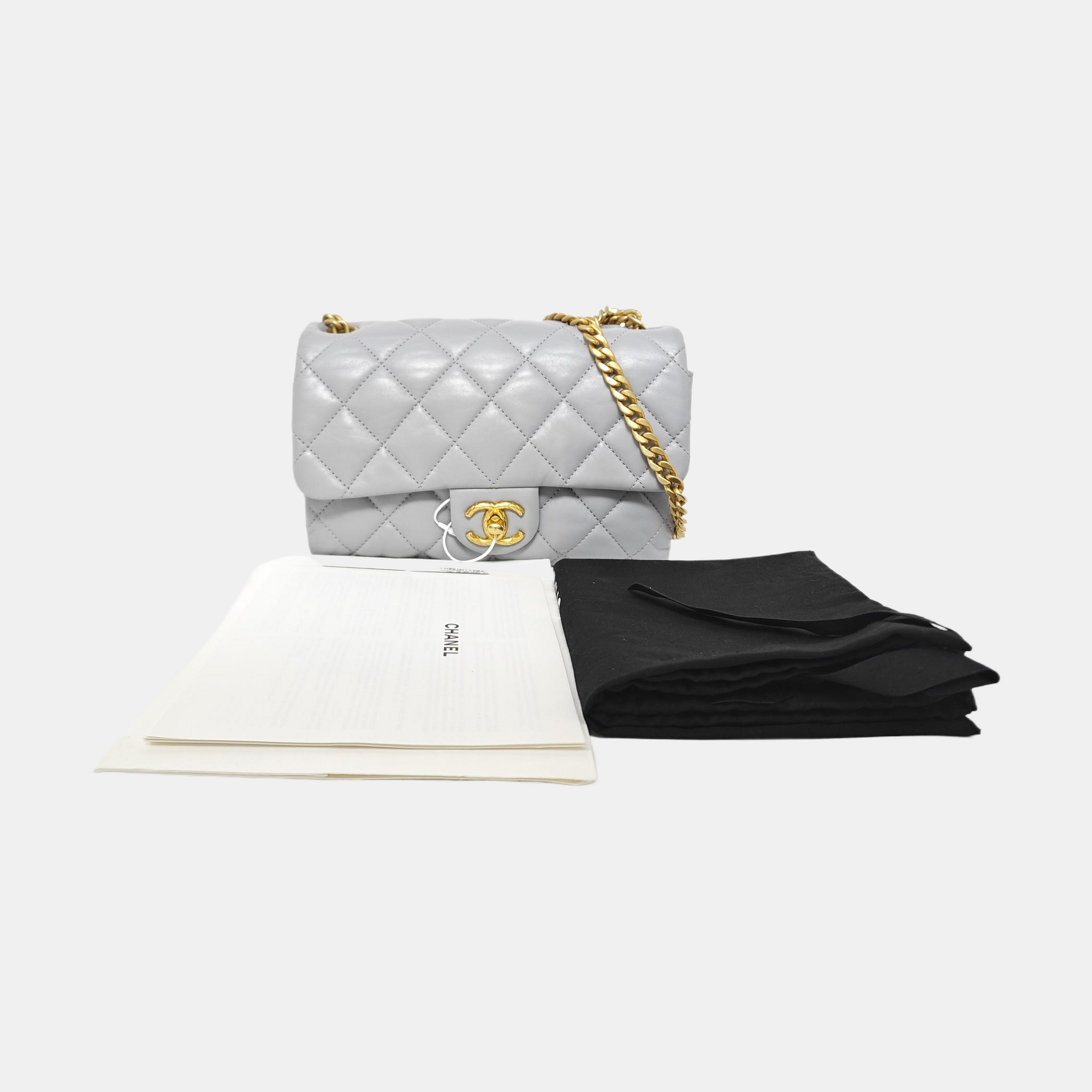 CLASSIC FLAP Mini Quilted Lambskin Gray
