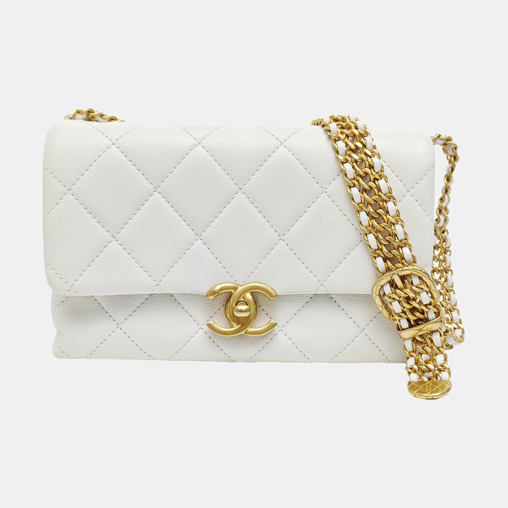 23S Mini Quilted Calfskin White