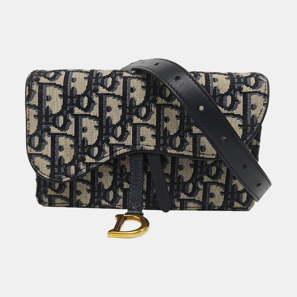 Saddle Mini Oblique Canvas Blue