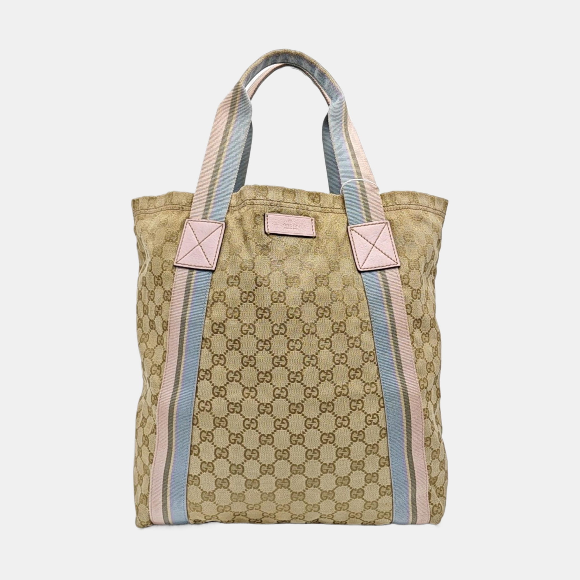 Monogram Canvas Tote Bag Beige