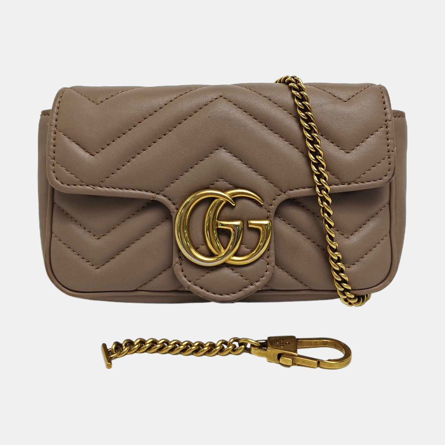 GG Marmont Mini Quilted Calfskin Beige