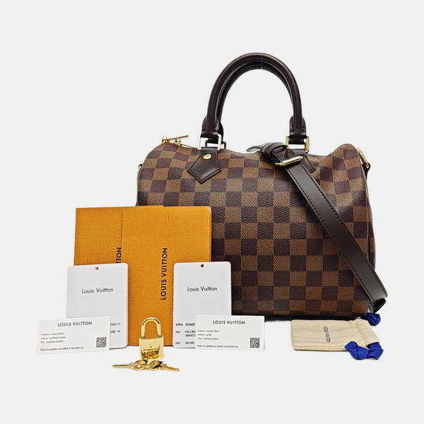 SPEEDY 25 Damier Ebene Coated Canvas Brown
