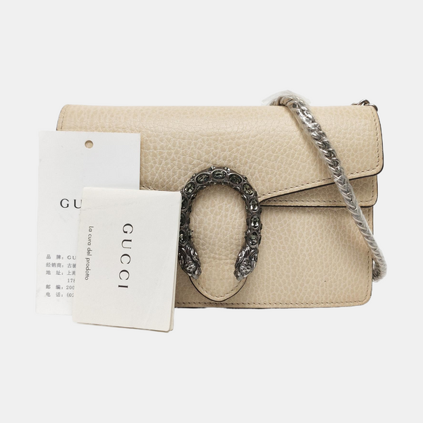 Authenticated pre-owned  Dionysus Super Mini Calfskin White - Crossbody Bag at Looply