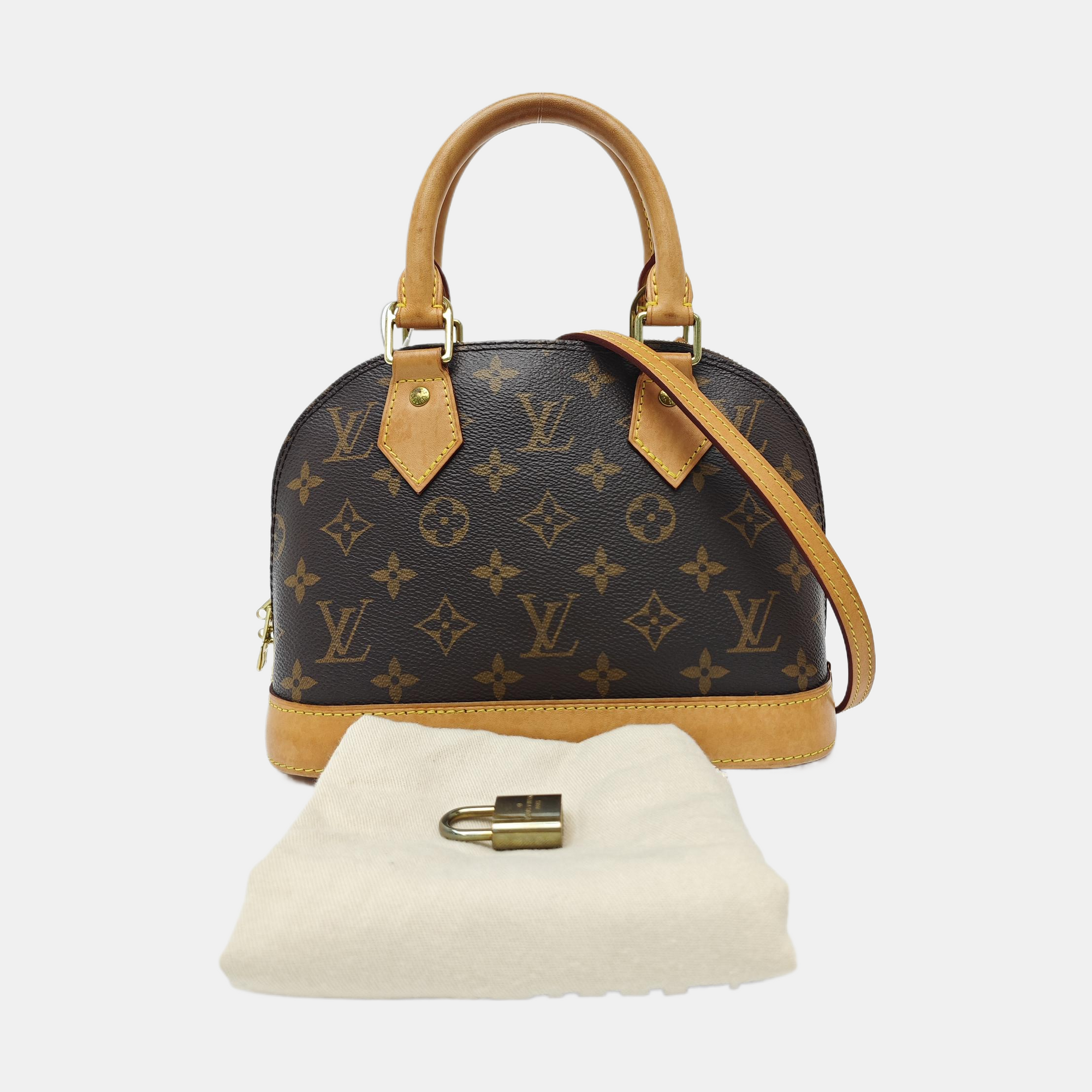ALMA BB Monogram Coated Canvas Brown