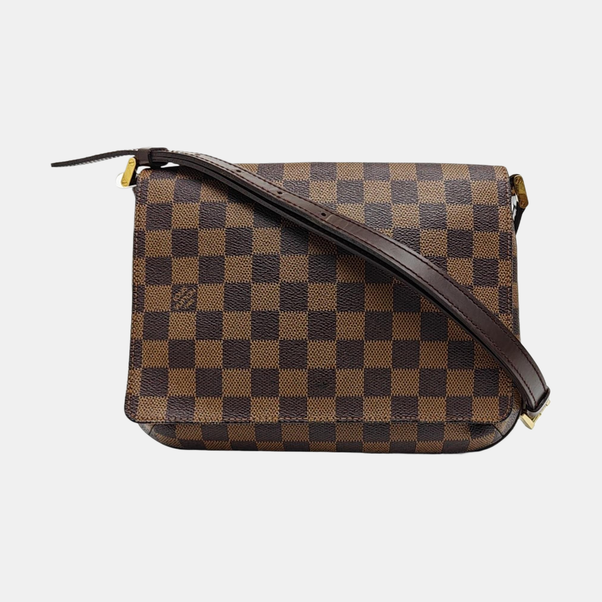 MUSETTE TANGO Damier Ebene Coated Canvas Brown