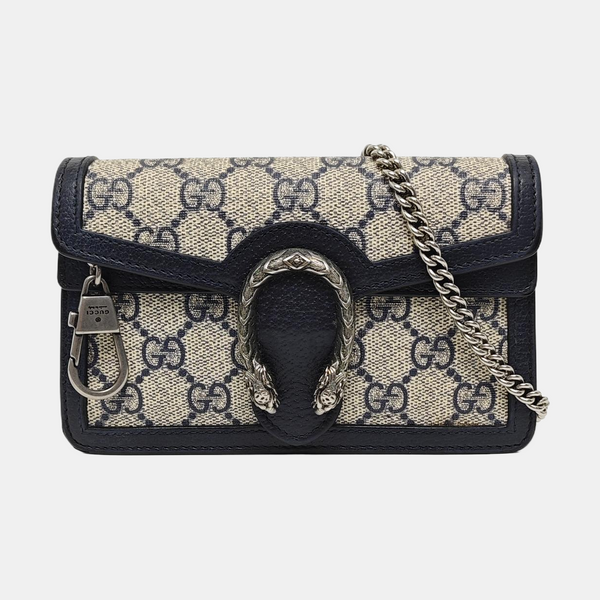 Dionysus Super Mini Monogram Coated Canvas Beige