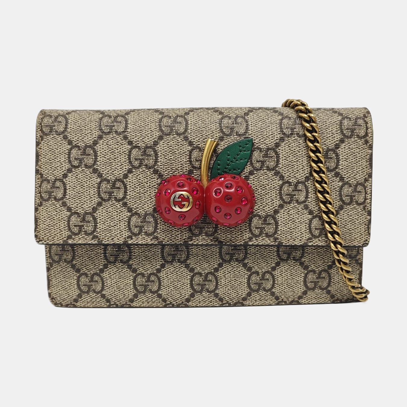 GG Supreme Mini Monogram Coated Canvas Beige