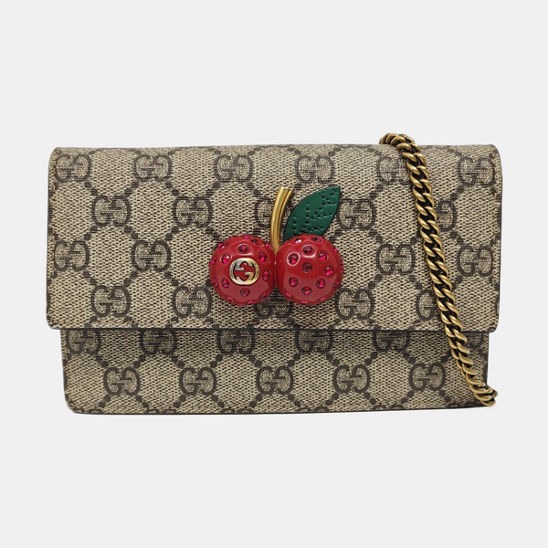 GG Supreme Mini Monogram Coated Canvas Beige