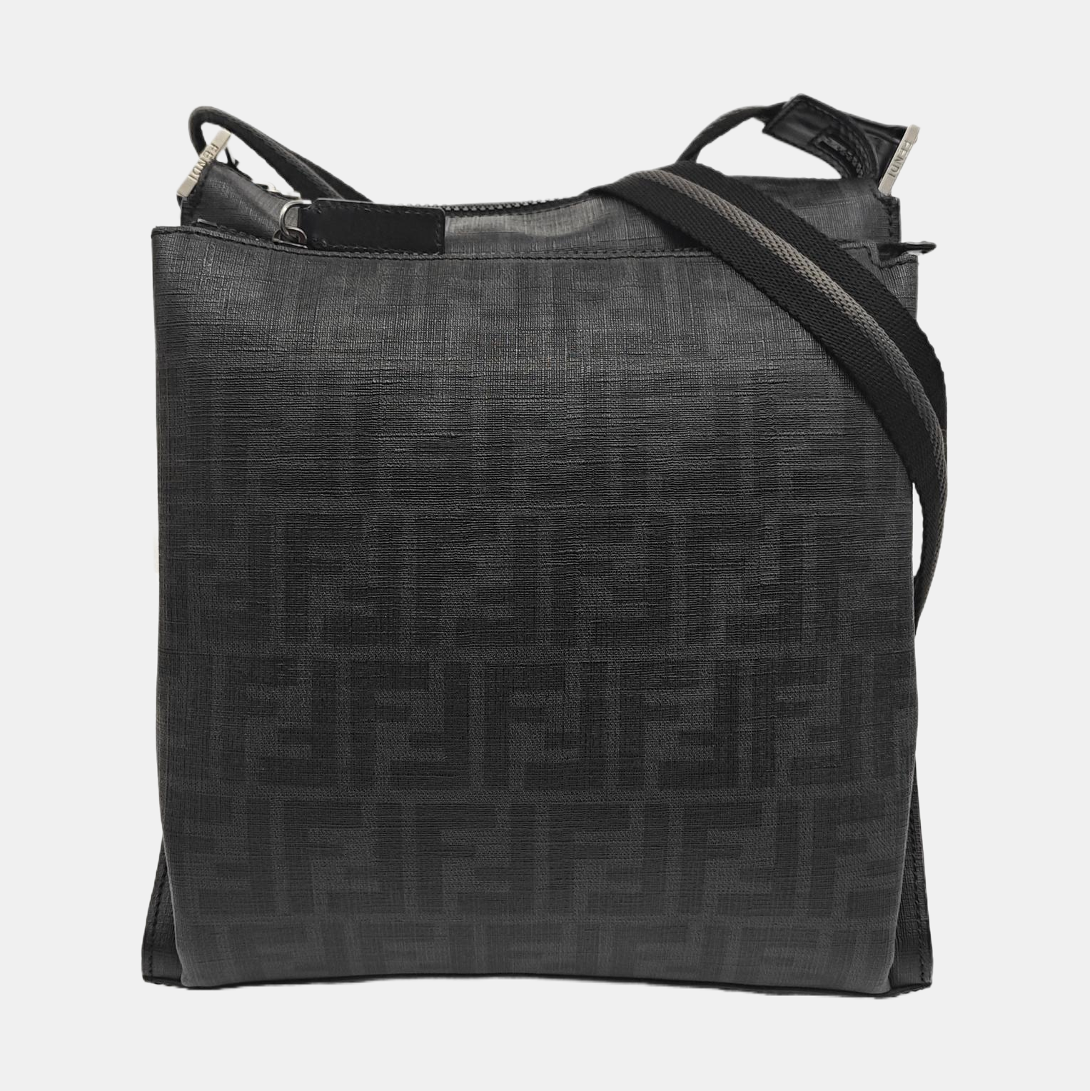 Coated Canvas Shoulder Bag Black