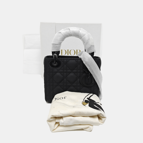 Lady Dior Mini Cannage Lambskin Black