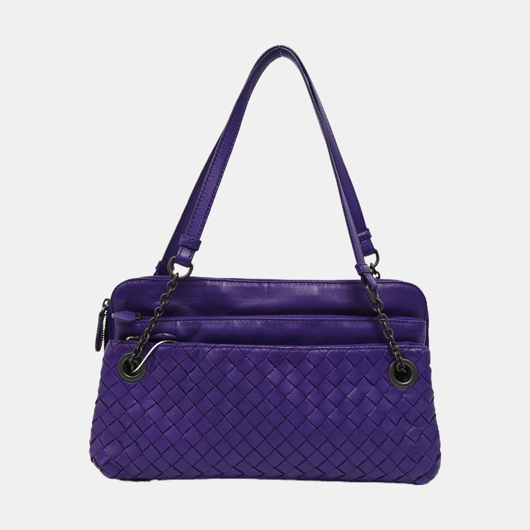 Calfskin Top Handle Bag Purple