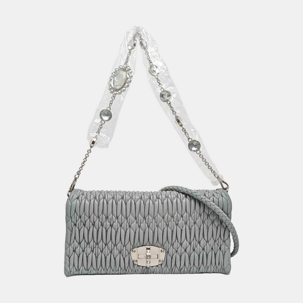Crystal Quilted Lambskin Blue