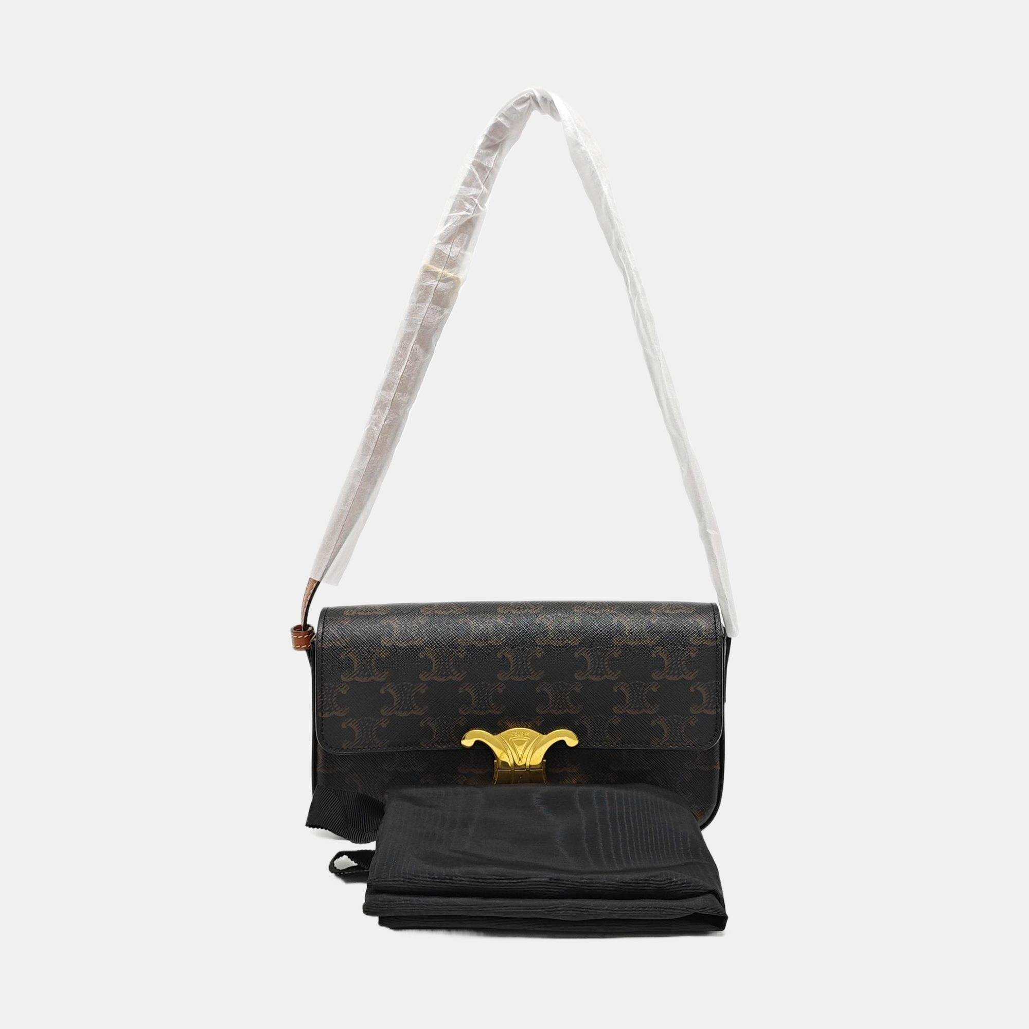 TRIOMPHE Small Coated Canvas Brown