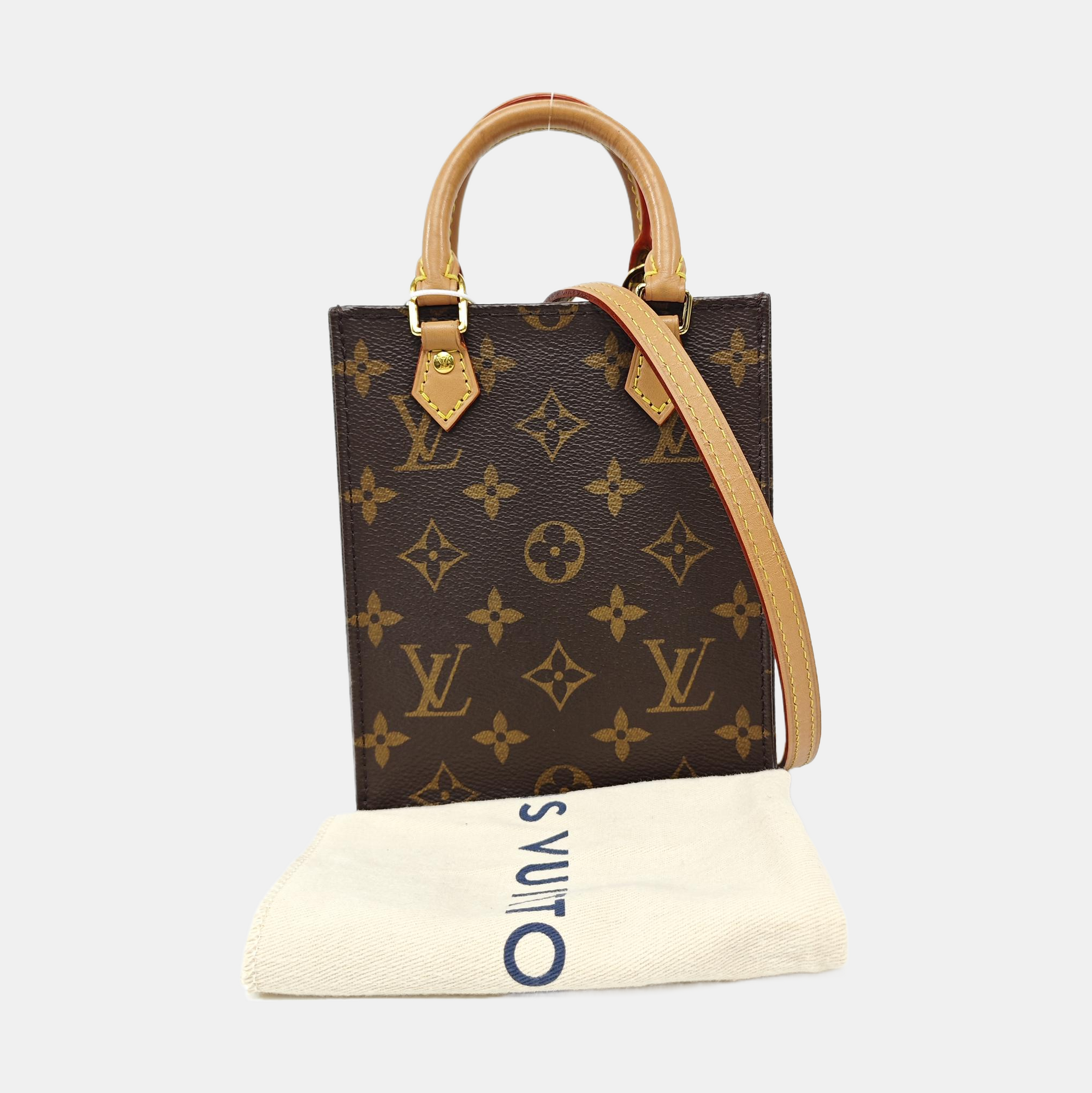 SAC PLAT Mini Monogram Coated Canvas Brown