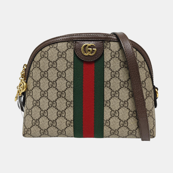 Ophidia Small Monogram Coated Canvas Beige