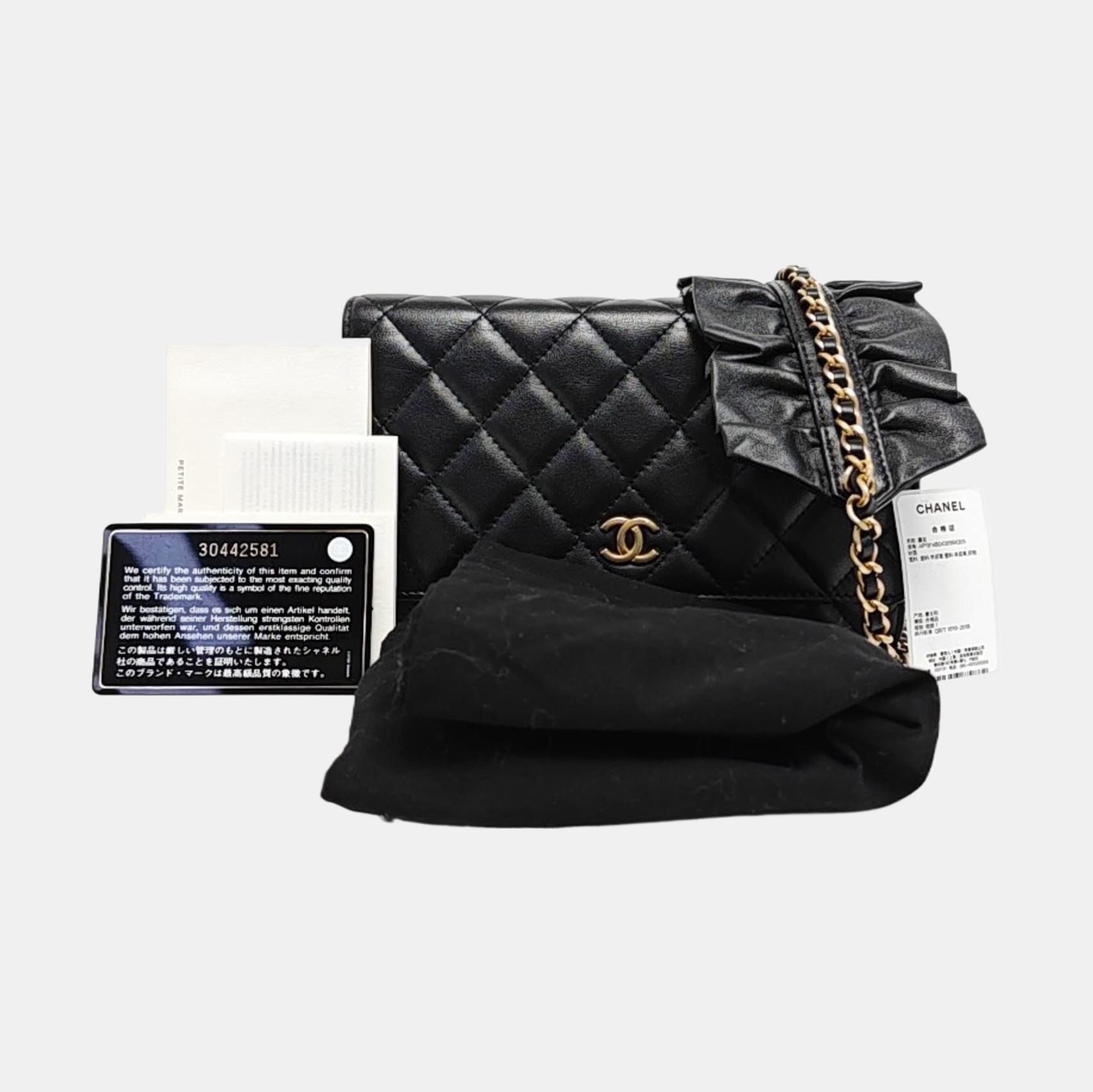 WOC Quilted Lambskin Black