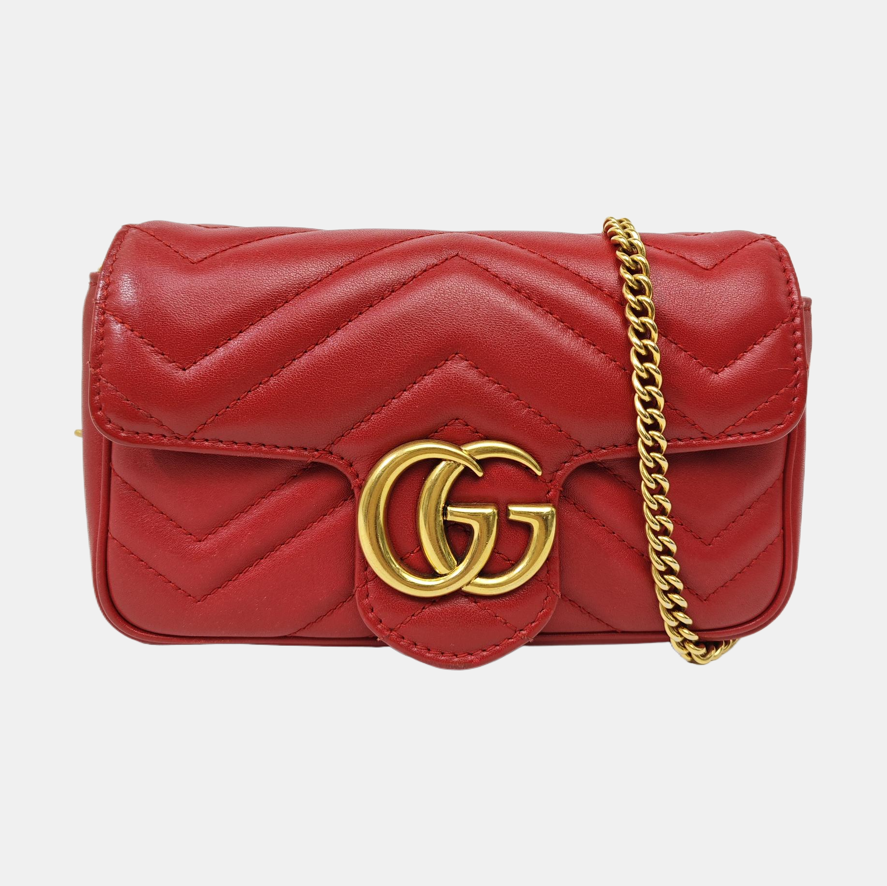 GG Marmont Mini Quilted Calfskin Red