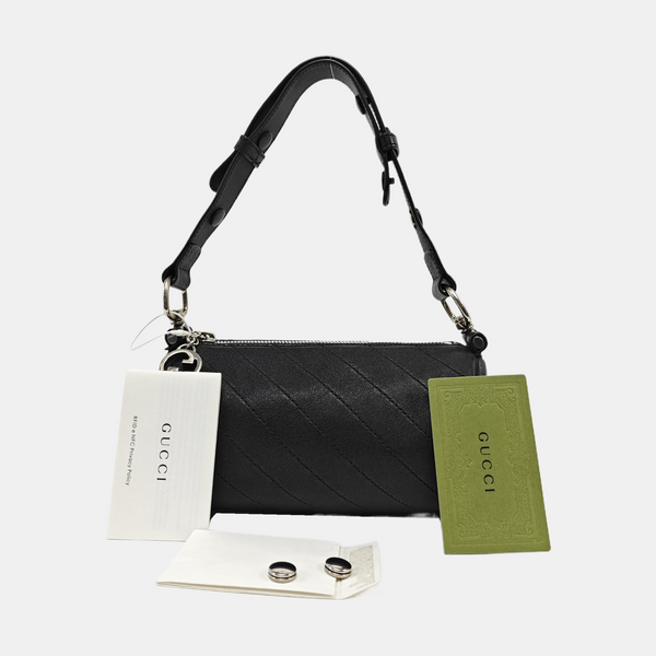 Quilted Calfskin Top Handle Bag Mini Black