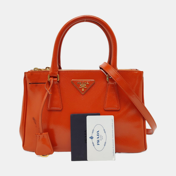 Authenticated pre-owned  Galleria Small Saffiano Calfskin Orange - Tote Bag at Looply