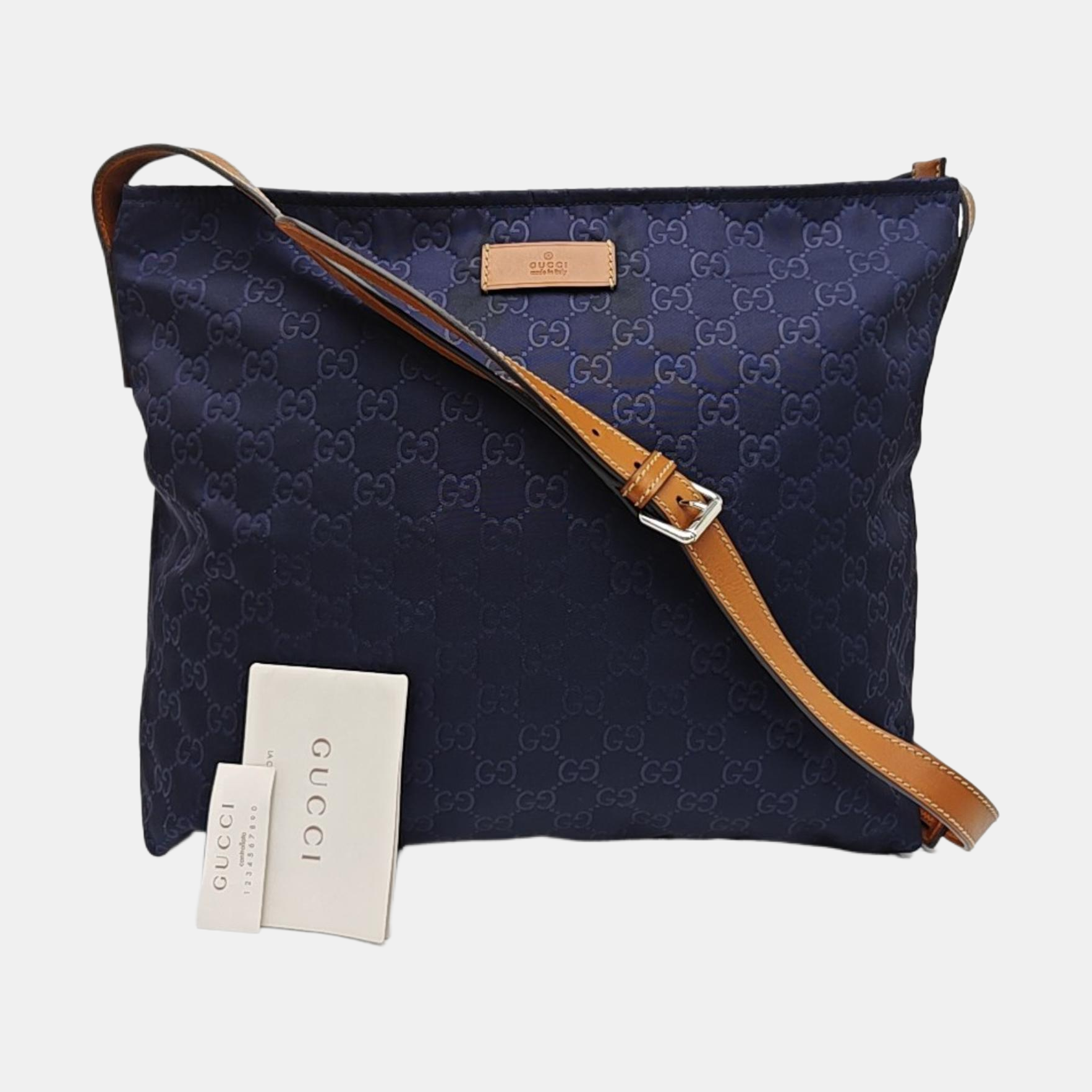Monogram Nylon Shoulder Bag Blue