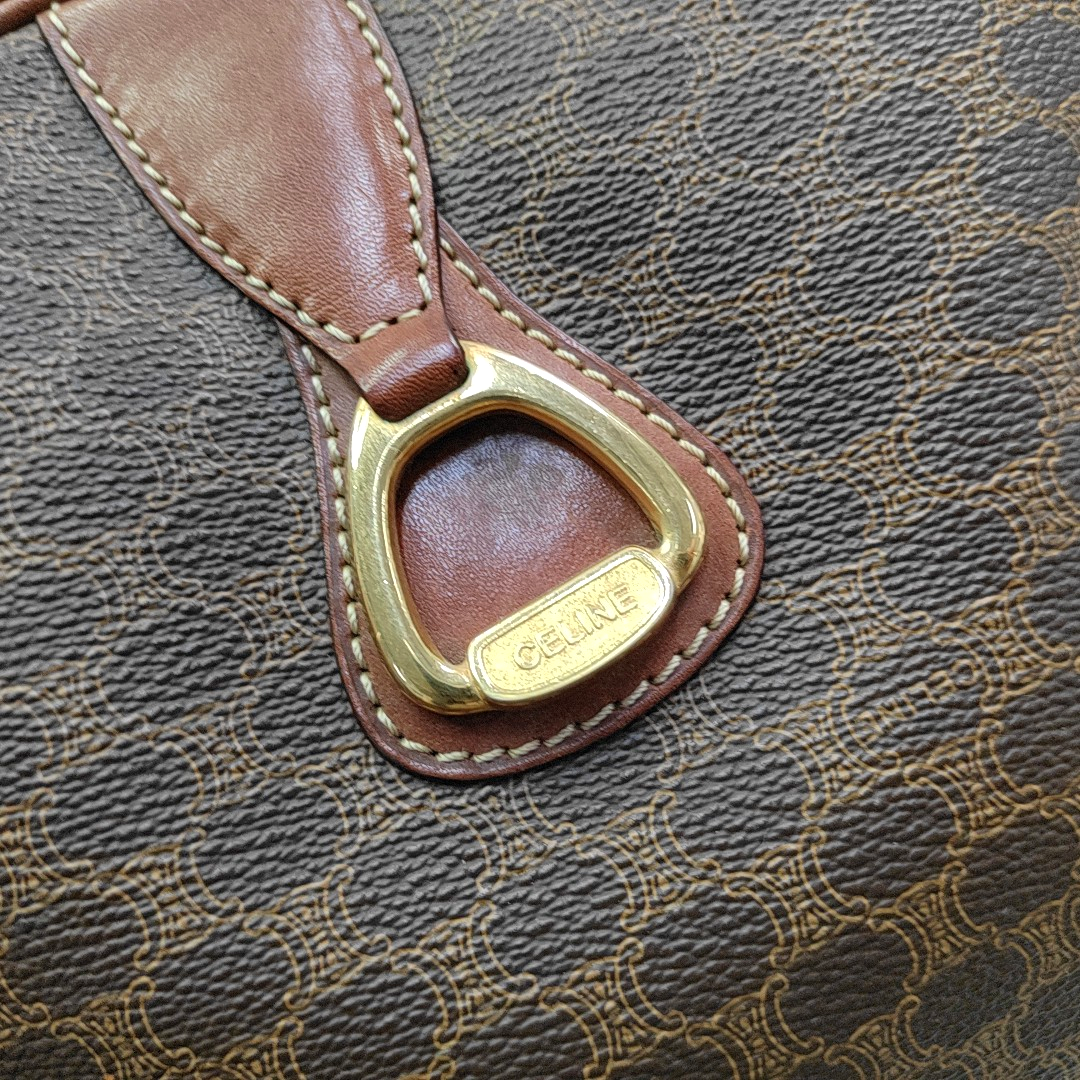 Authenticated pre-owned  MACADAM BLASON TRIOMPHE Coated Canvas Brown - Shoulder Bag at Looply