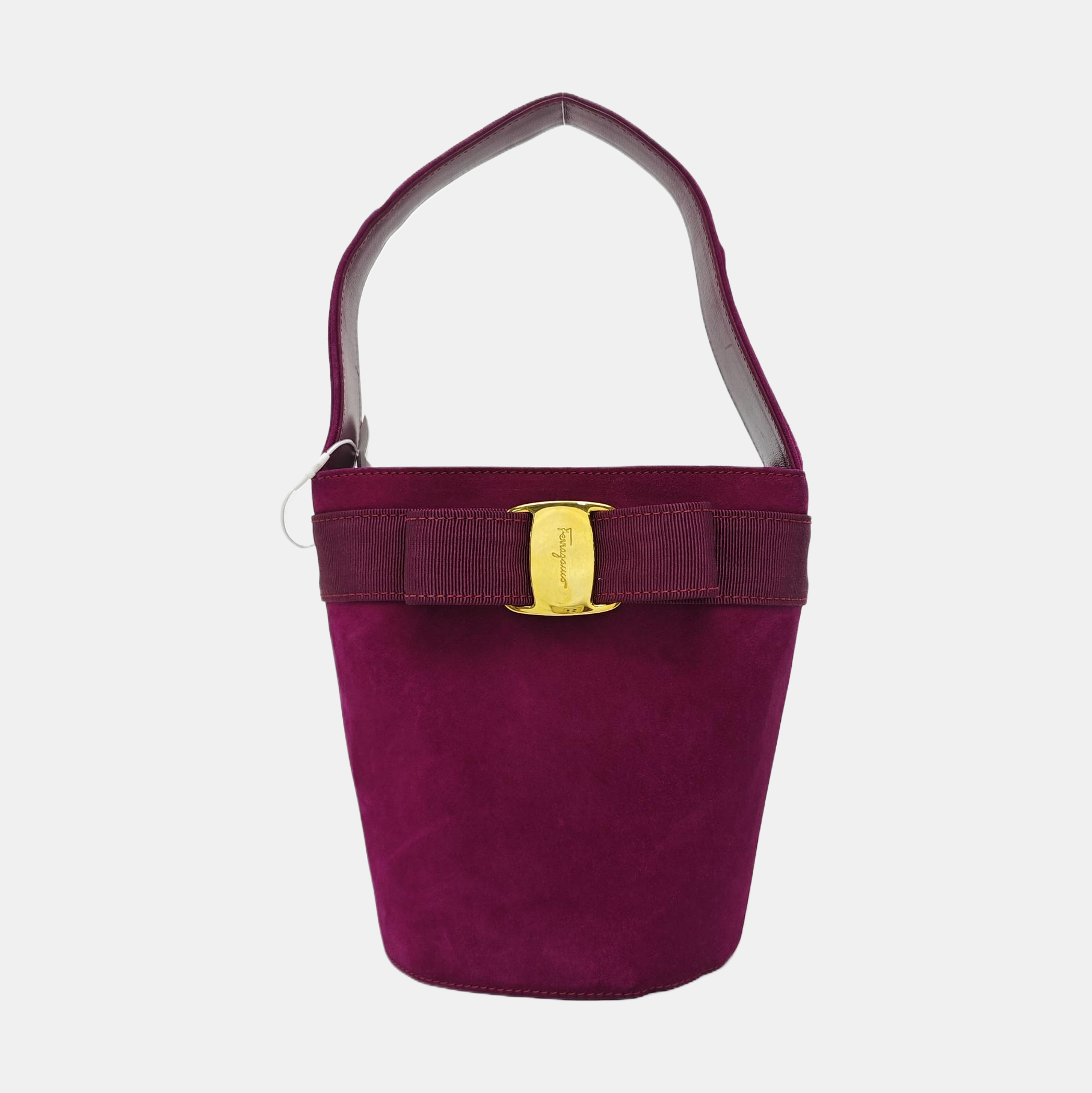 Suede Bucket Bag Red