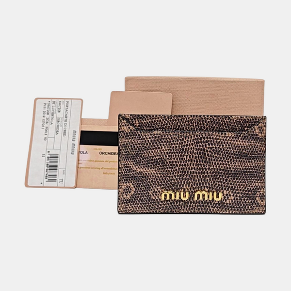 Leather Card Holder Small Brown