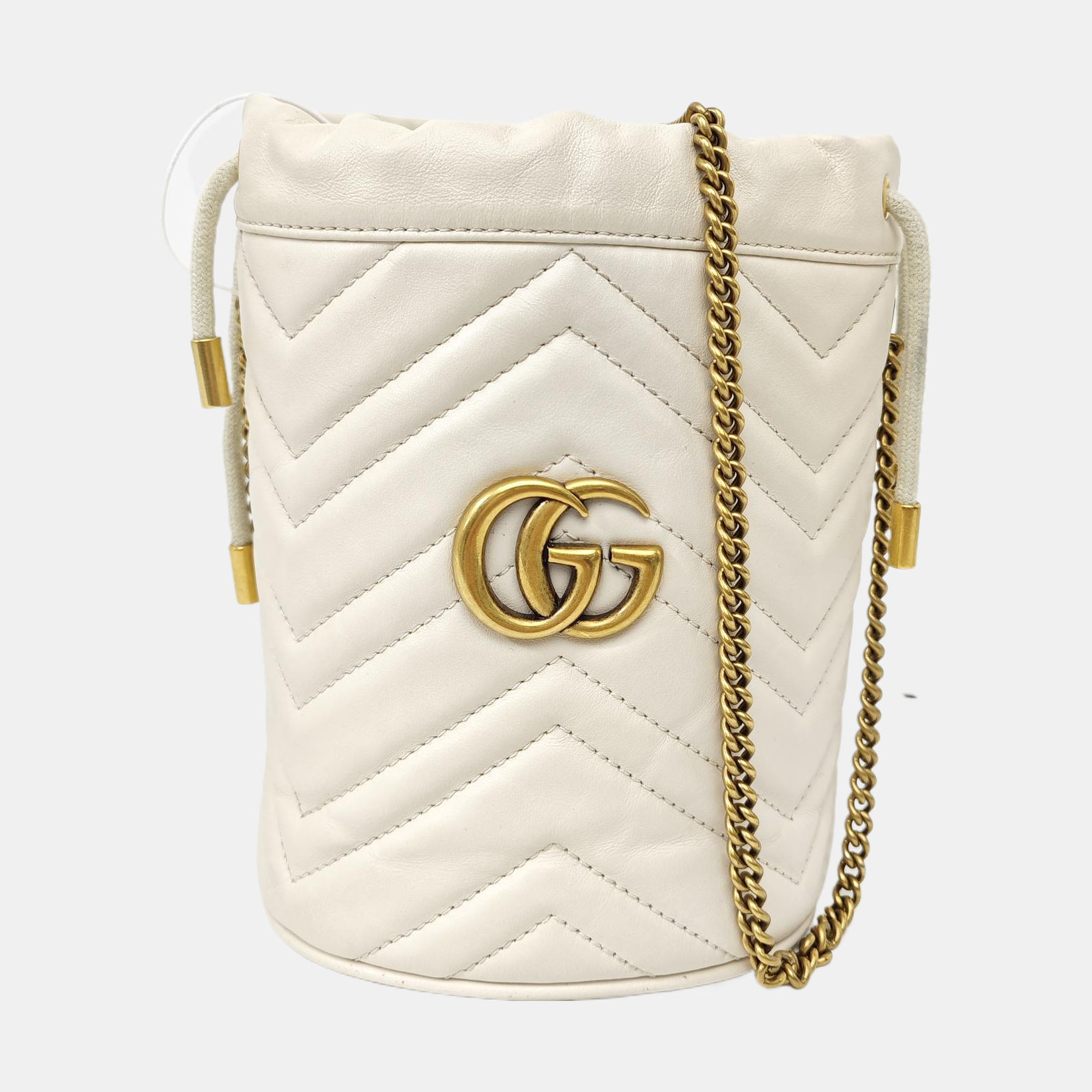 GG Marmont Mini Quilted Calfskin White