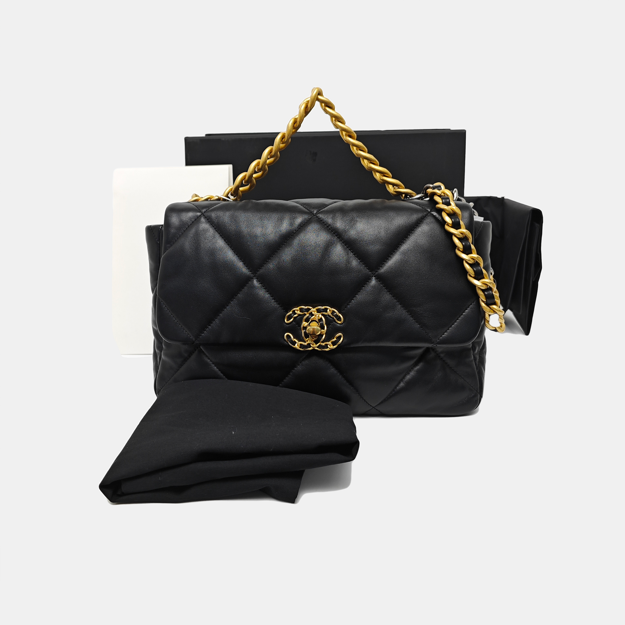 CHANEL 19 Medium Quilted Lambskin Black