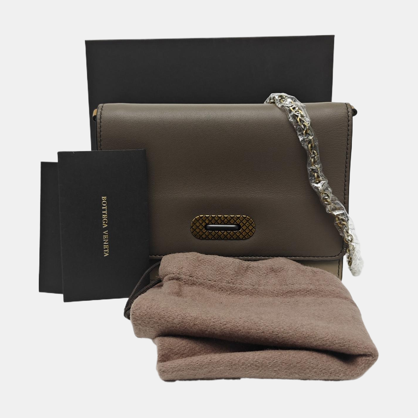 Chain Wallet Lambskin Gray