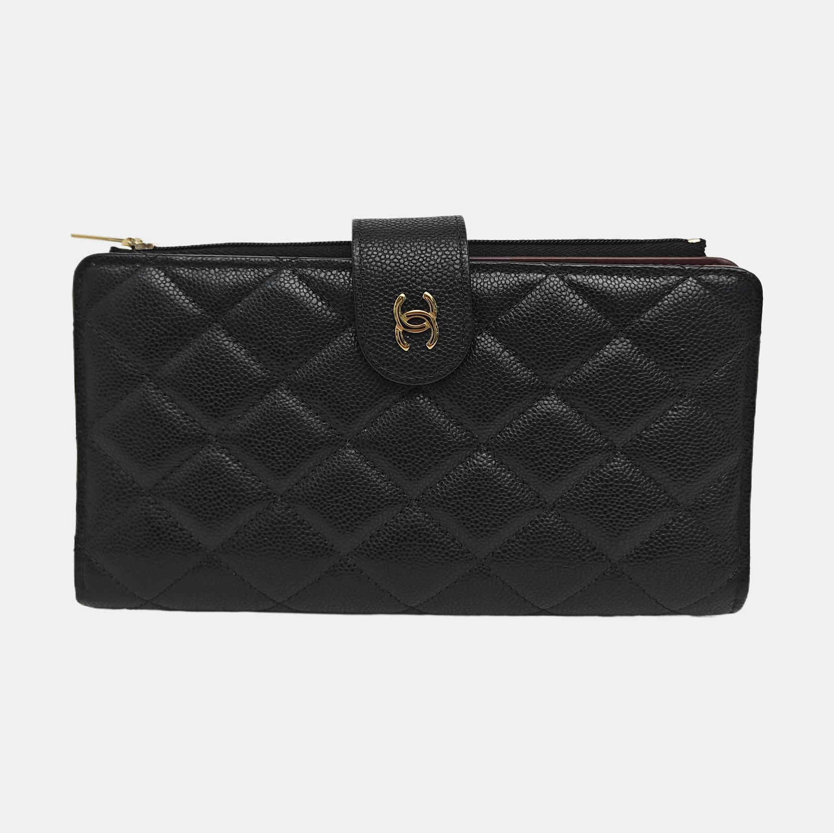 Quilted Lambskin Wallet Large Black