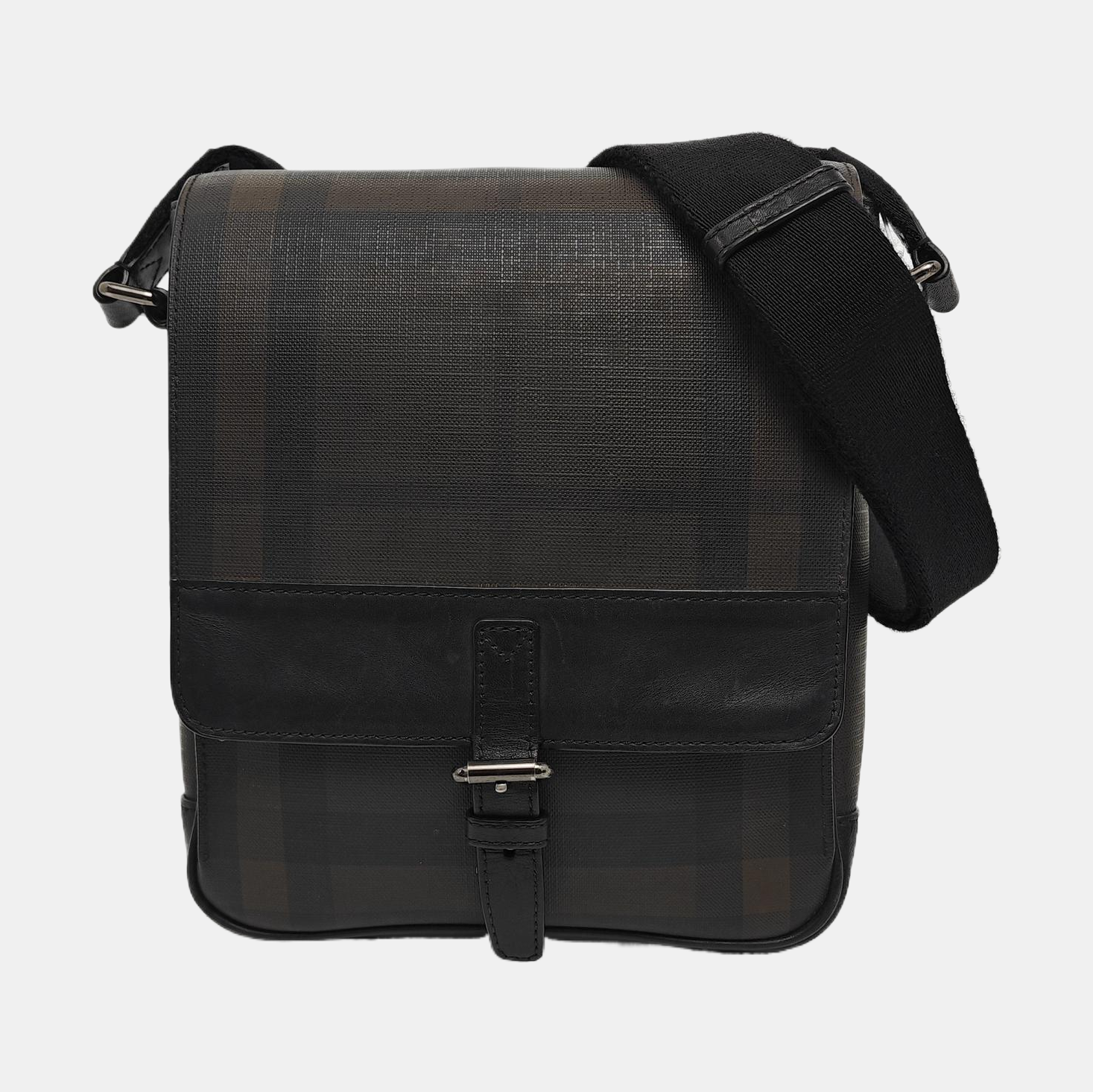 Coated Canvas Crossbody Bag Brown