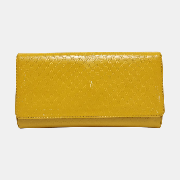 Monogram Patent Leather Clutch Yellow