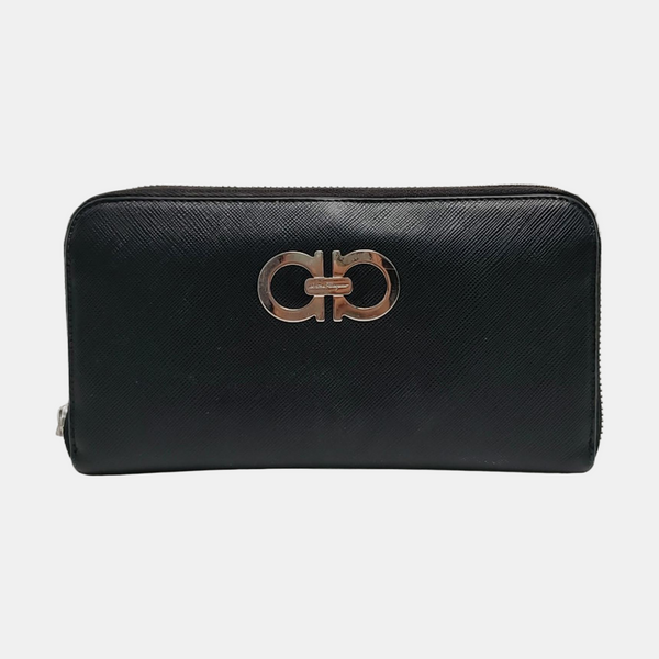 Authenticated pre-owned  Gancini Calfskin Black Wallet - Wallet at Looply