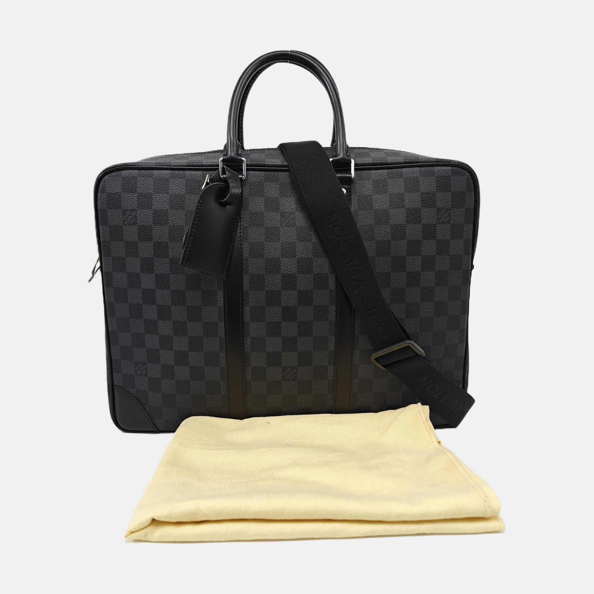 Damier Graphite Coated Canvas Shoulder Bag Gray
