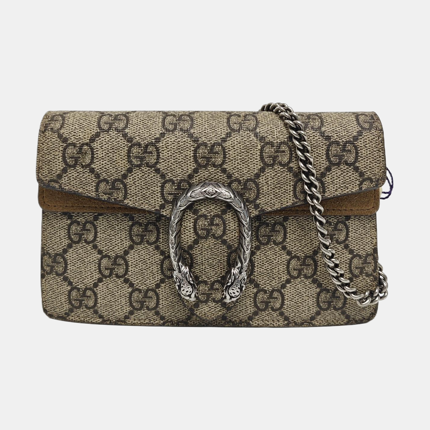 Dionysus Super Mini Monogram Coated Canvas Beige