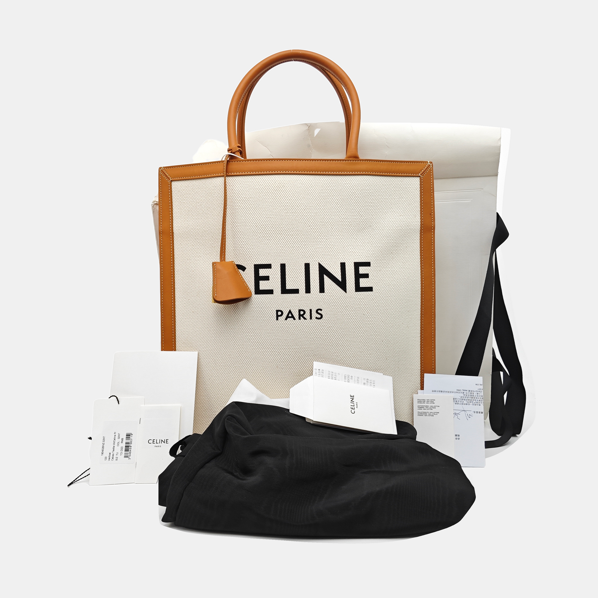 CABAS CELINE Medium Fabric White