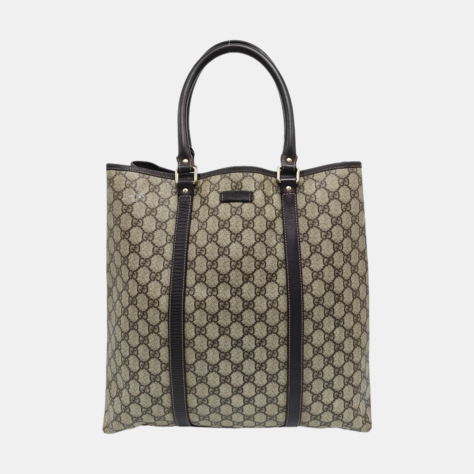 Monogram Coated Canvas Tote Bag Beige