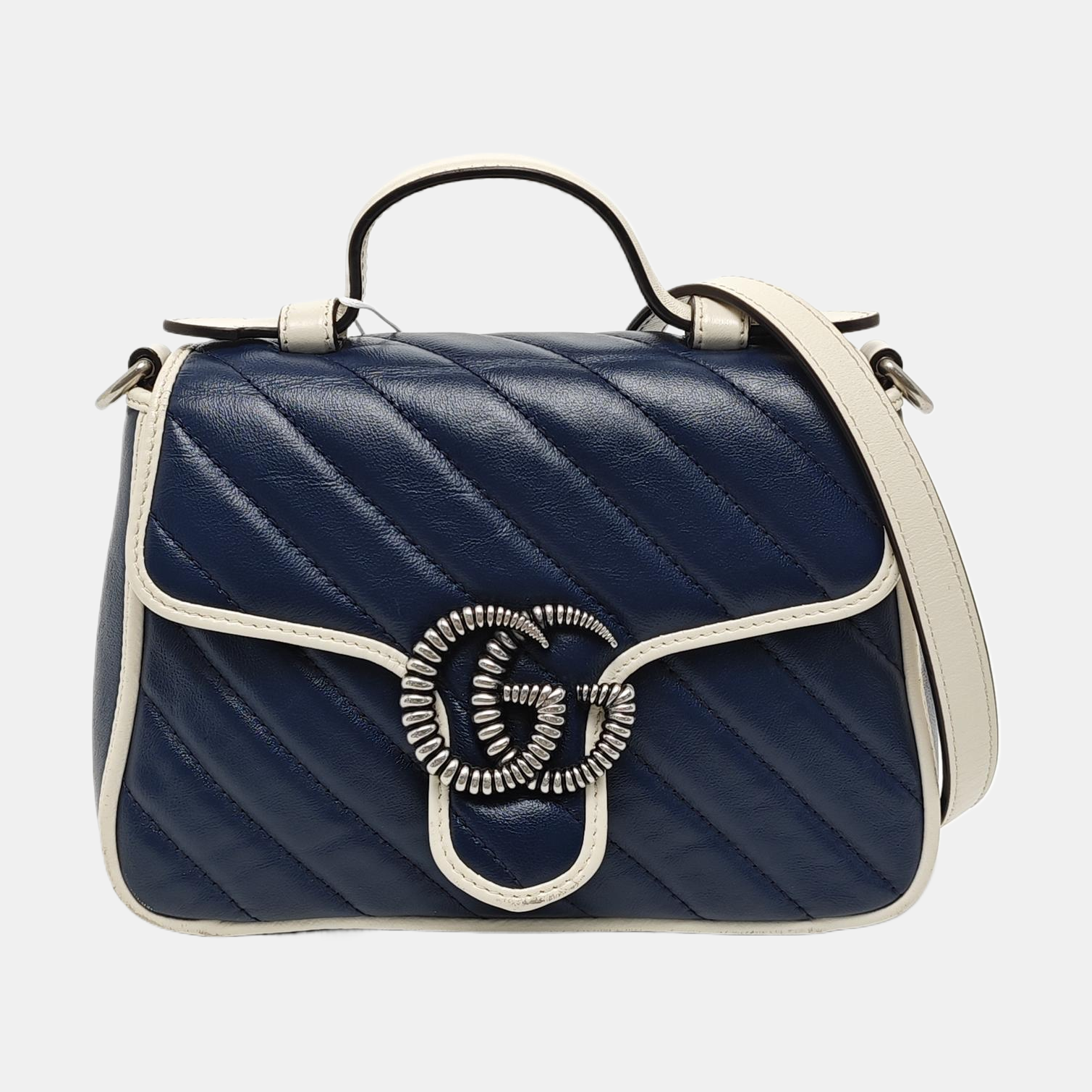 GG Marmont Mini Quilted Calfskin Blue