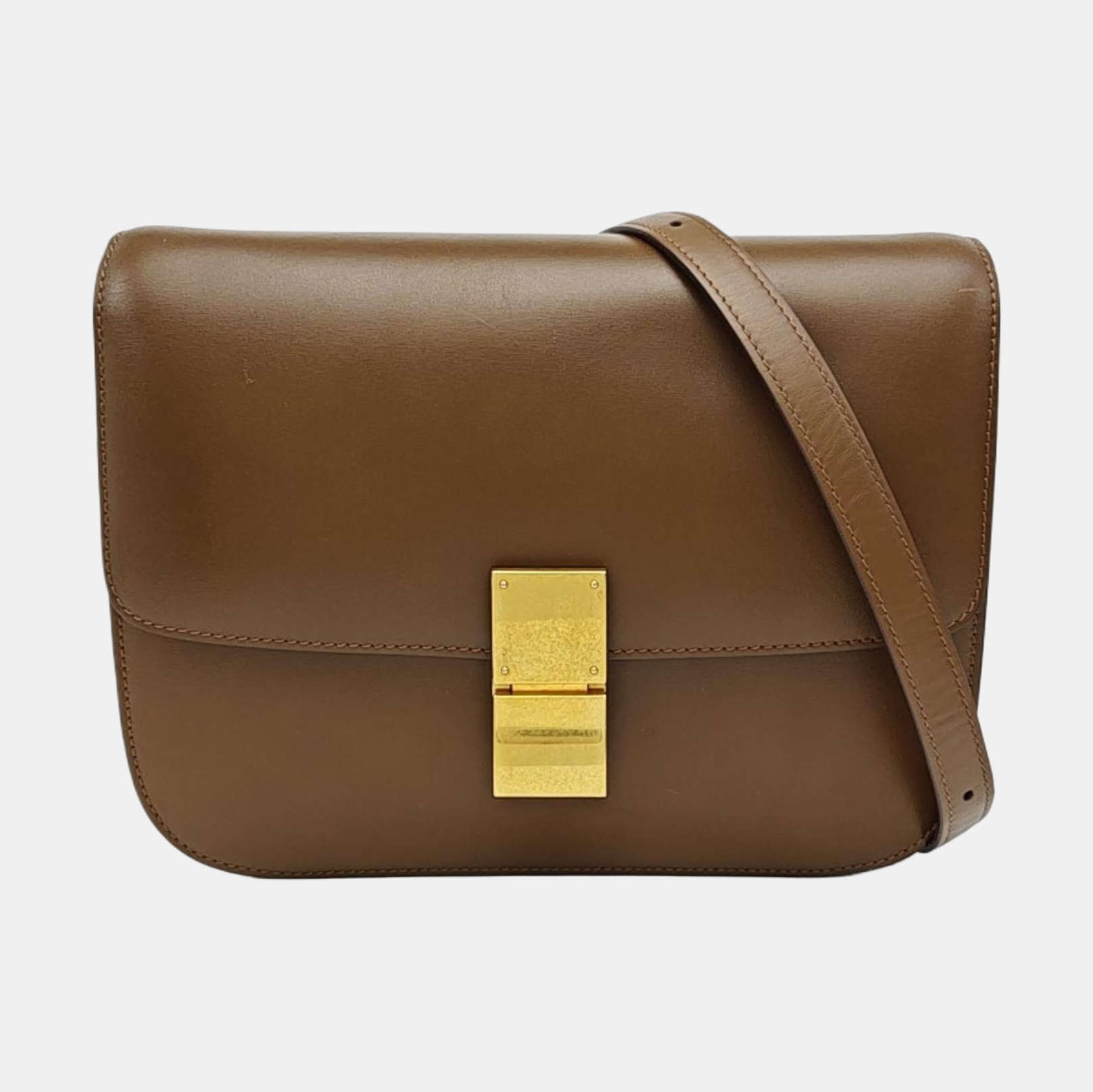 CLASSIC BOX Medium Calfskin Brown