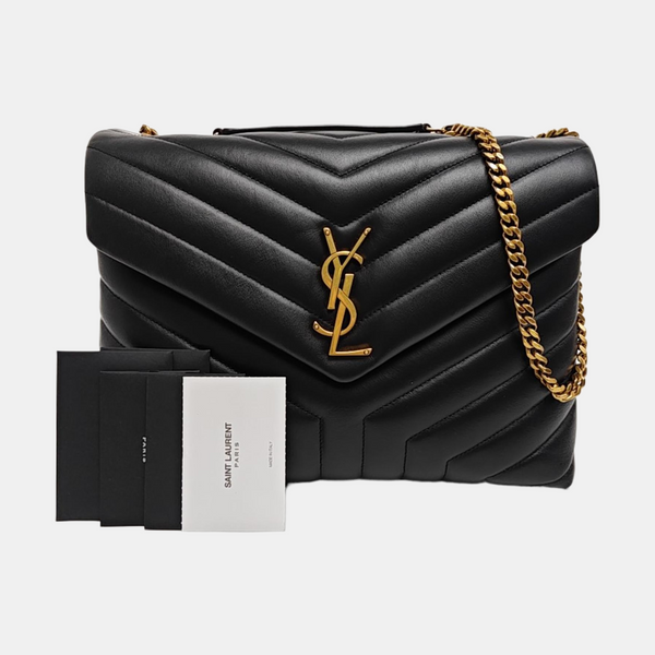 LOULOU Medium Quilted Calfskin Black