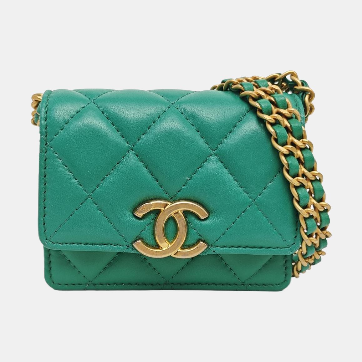 Quilted Calfskin Shoulder Bag Green
