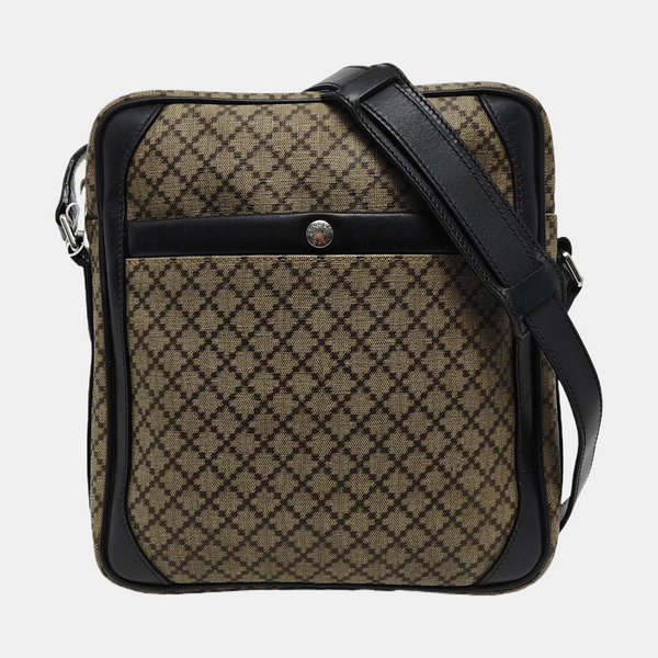 Coated Canvas Crossbody Bag Beige
