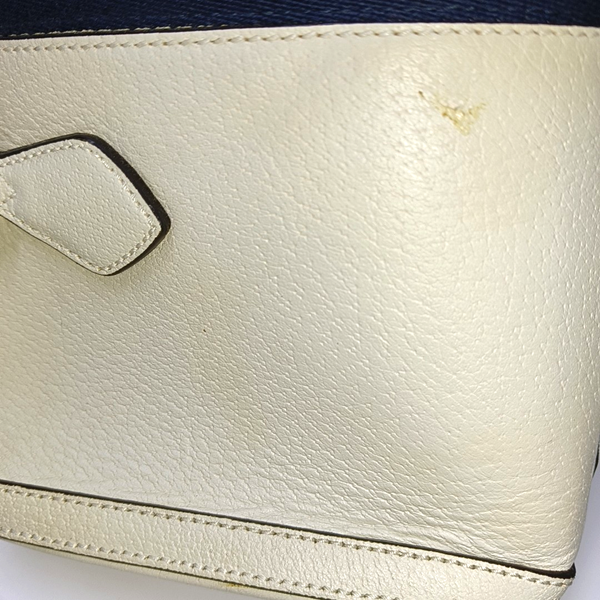 Authenticated pre-owned  Ophidia Medium Calfskin White - Top Handle Bag at Looply