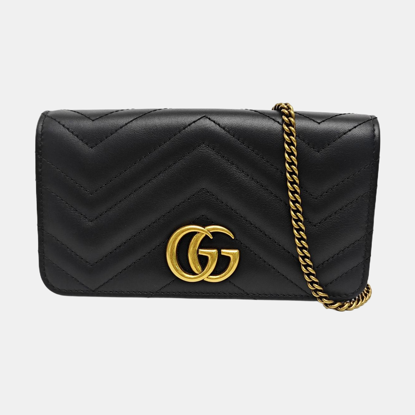 GG Marmont Super Mini Quilted Calfskin Black
