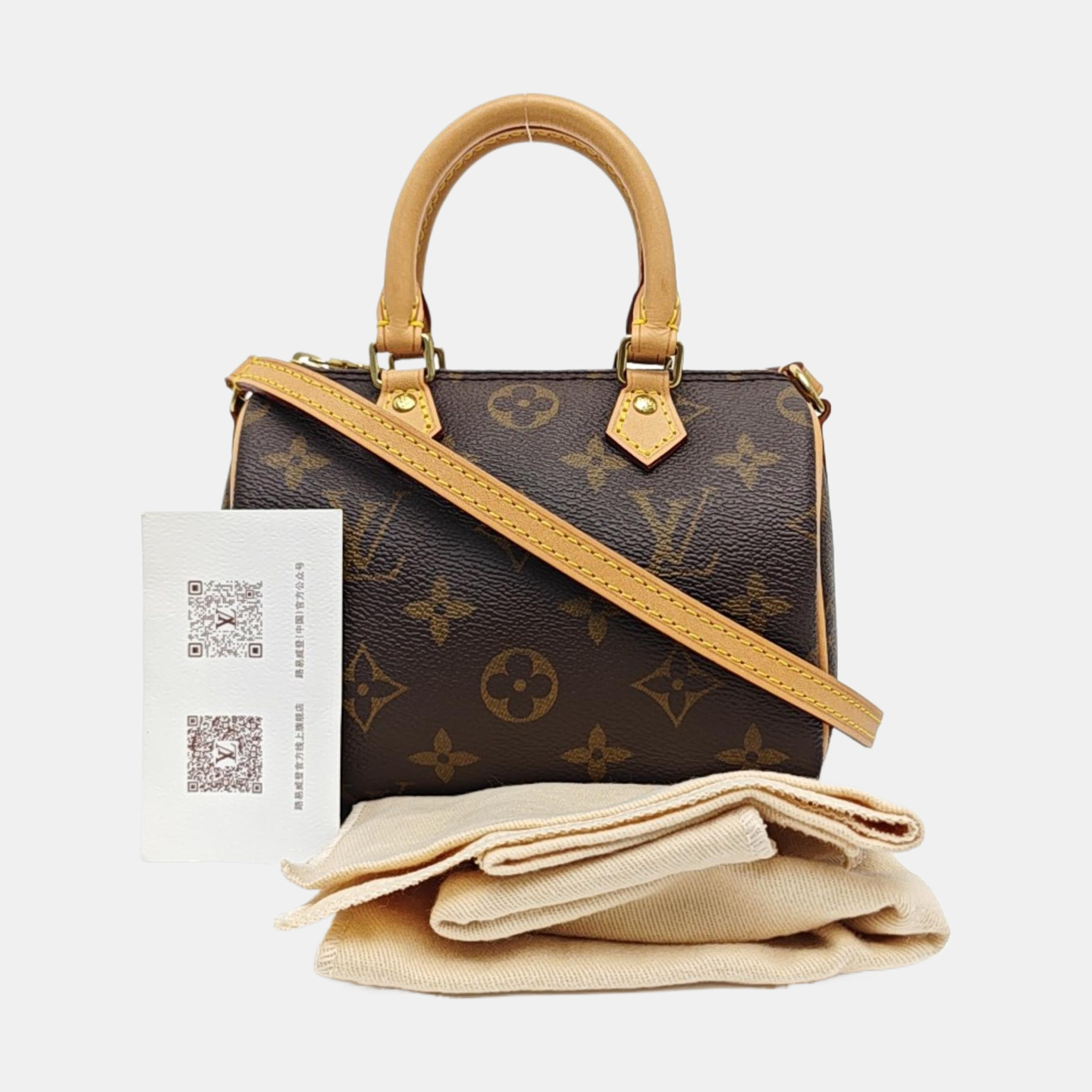 SPEEDY Nano Monogram Coated Canvas Brown