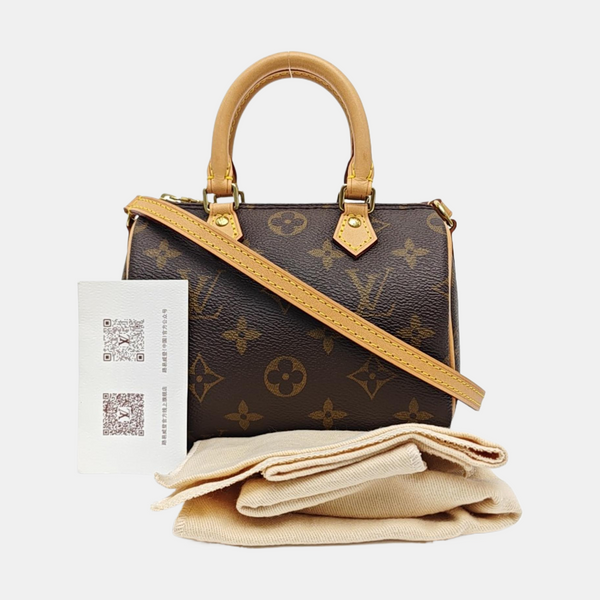 SPEEDY Nano Monogram Coated Canvas Brown
