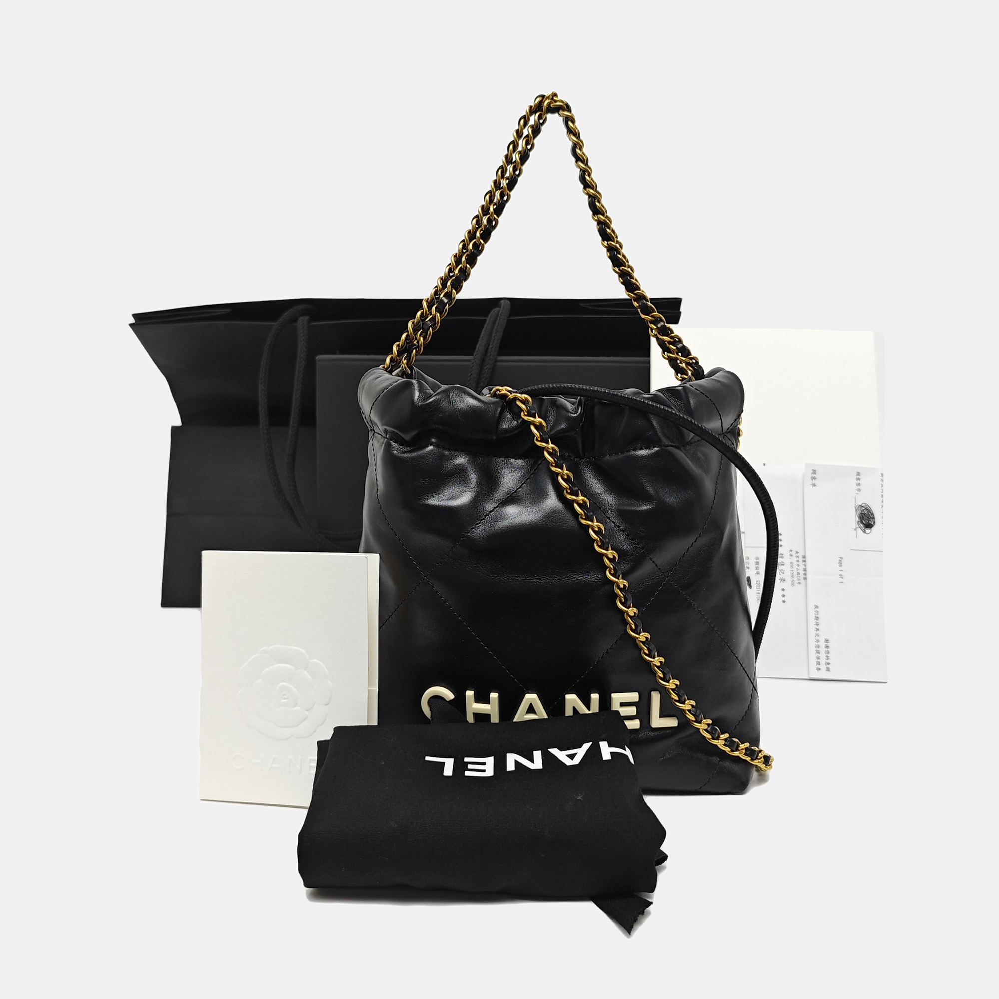 CHANEL 22 Mini Quilted Calfskin Black